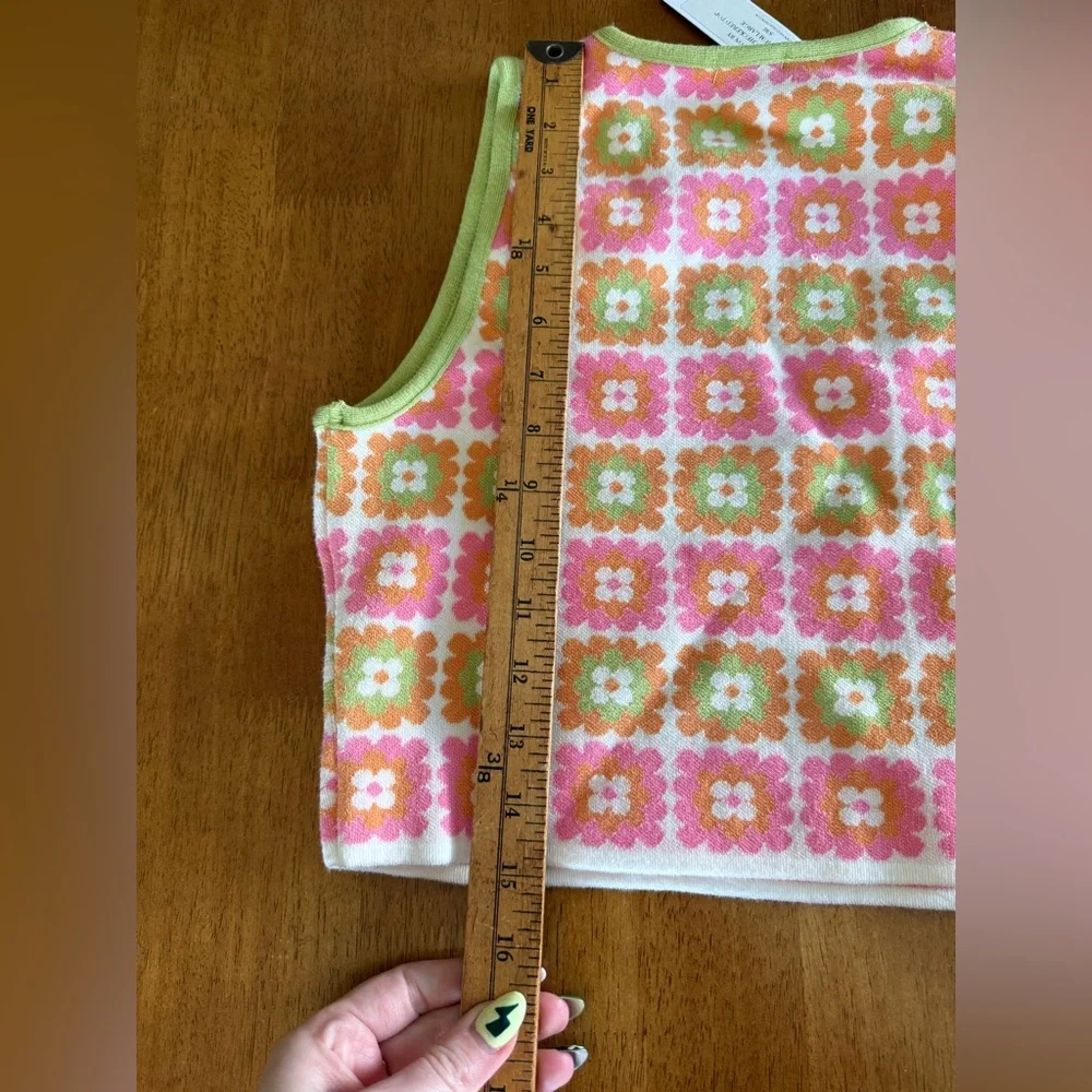 VICI Floral Crochet Knit Tank - Pink, Orange & Lime - Picture 4 of 5